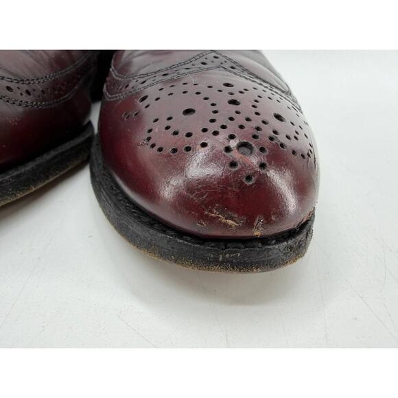 Allen Edmonds Men\'s Burgundy Leather Wingtip Brogue Oxford Dress Shoes 11 D USA main image 2
